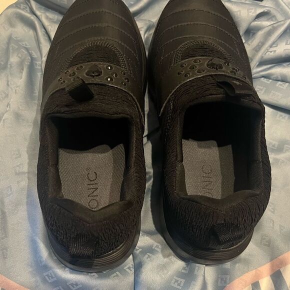 Vionic Dianne Neoprene Slip On Shoes Size 8 Black Rhinestones Comfort - Picture 4 of 7